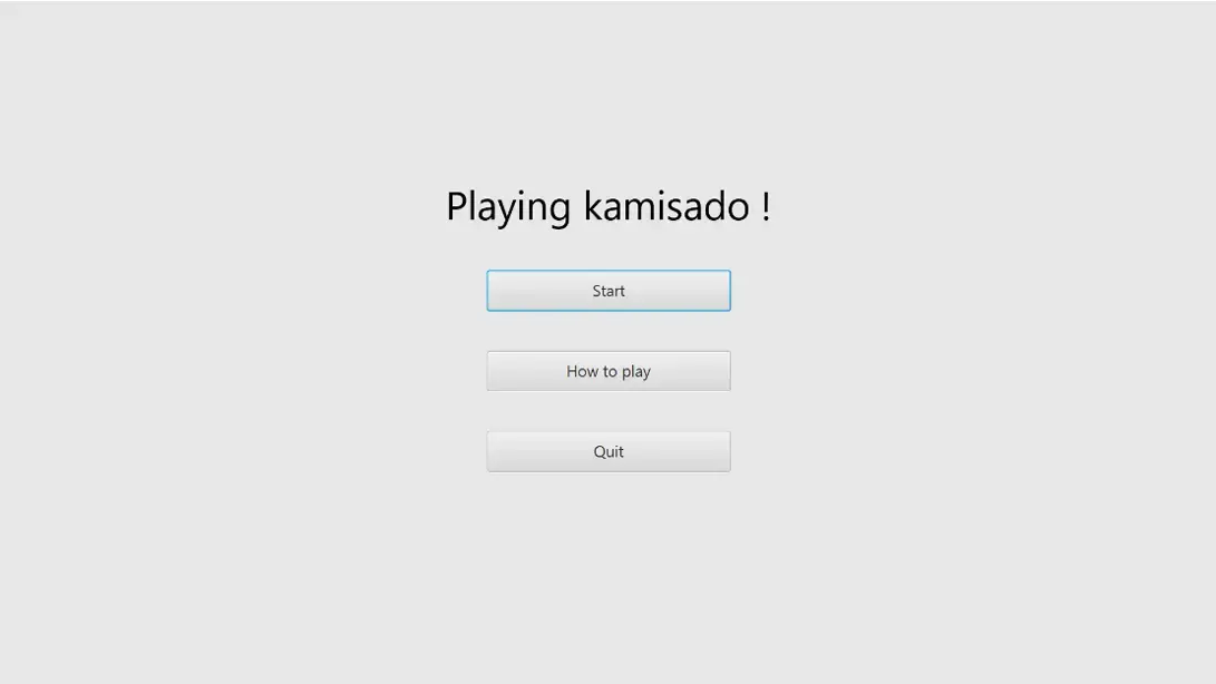 Écran d'accueil du jeu Kamisado